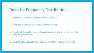 Frequency Distribution Rules