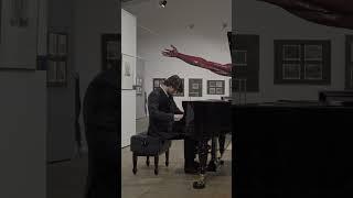 Пианист Александр Кашпурин на открытии художественной выставки