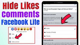 Disable FB Post Likes reaction and Commenting on Facebook Lite  Hide likes and comments in fb lite