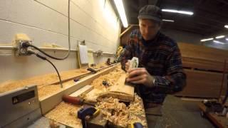 Making large narrow bladed oars by hand