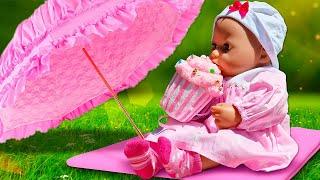 Кукла Беби Бон Аннабель устроила РОЗОВЫЙ ПИКНИК Игры в дочки матери в видео для девочек с Baby Born