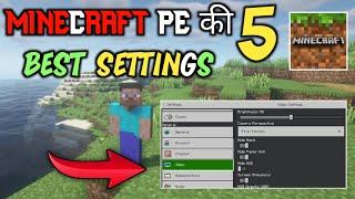 5 BEST MINECRAFT SETTINGS MOBILE FOR BEGINNERS HINDI