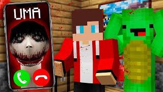 Scary UMA from DEATH FOREST Attacked JJ and Mikeys house in minecraft Challenge from Maizen