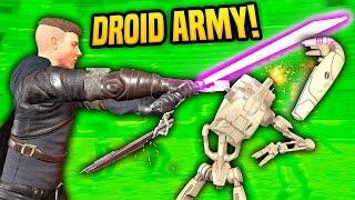 LIGHTSABER SLICES THROUGH BATTLE DROID ARMY - Blades and Sorcery VR Mods Star Wars