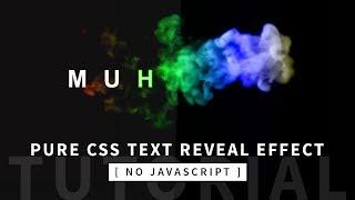 Pure CSS Text Reveal From Smoke Animation Effect  CSS Animation Tutorial  Part 12