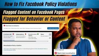 Flagged for Behaviour Facebook  Monetisation Policy violation Facebook  Restricted Monetisation