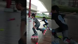 Latihan Awal Sepatu Roda Inline Skate Cross di QBIG BSD 【AIRADE】