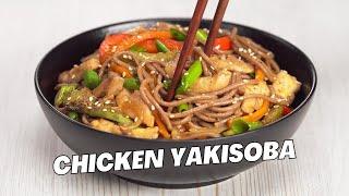 Easy CHICKEN YAKISOBA  Soba Noodles with Chicken and Vegetables. Recipe by Always Yummy