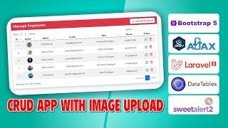 CRUD App With Image Upload Using Laravel 8 jQuery - Ajax Bootstrap 5 DataTable & SweetAlert