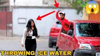 Throwing Ice Water Balloons at People Prank   MOUZ PRANK