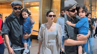 Kapoor Family Arrives At The Airport Ranbir Alia Neetu and Baby Raha