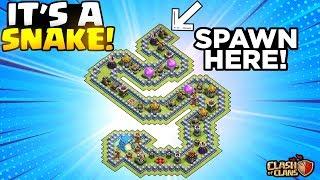 *IMPOSSIBLE CHALLENGE* TH12 Troll Base - Can I Reach the End of The Snake Base? - Clash of Clans