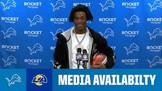 Detroit Lions players meet with the media postgame  2024 NFL Regular Season Week 1 Lions vs Rams