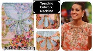 Learn this trendy cutwork neckline  step by step  Neckline cutting and stitching  @voguetrend