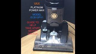 Taking apart a VAX PLATINUM POWER MAX Carpet Washer access to switch motor belt tensioner etc