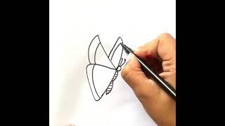 Butterfly Drawing Trick  Very Easy Butterfly Drawing  Step by Step #drawing #shorts