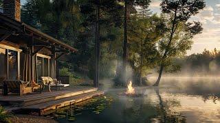 Lake House Ambience ASMR with Nature Sounds and Cozy Lake Waves Sounds to Study Relax