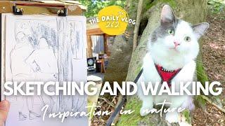 SKETCHING AND WALKING IN THE WOODS - looking for illustration inspiration - The Dailyish Vlog 262