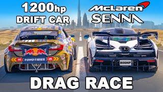 McLaren Senna v 1200hp Lexus DRAG RACE