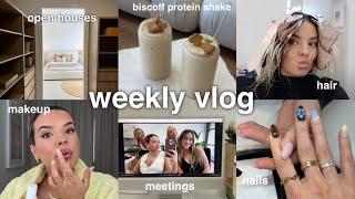 weekly vlog  open house viewing makeup chit chat aldi finds + new hair