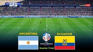 LIVE  ARGENTINA vs ECUADOR I COPA AMERICA 2024 - MATCH LIVE TODAY  REALISTIC PES GAMEPLAY