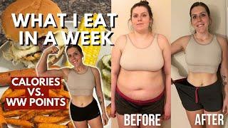 WHAT I EAT IN A WEEK  COMPARING WWWeightWatchers POINTS vs CALORIES MACROS  Weight Loss Journey