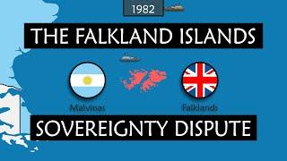 The Falkland Islands Islas Malvinas - The conflict between Argentina and the UK on a map