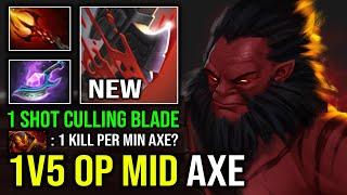 How to Solo Mid Axe 1 Shot Chop Down with 1v5 New Meta Arcane Blink + Dagon Tank Carry Dota 2