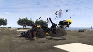 GTA 5 Slomo Car Pile Explosion