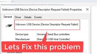 USB Device Descriptor Failure in Windows 10 fix