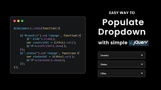 Auto populate dropdown list using html css and jquery  Easy way to create dependent dropdown list