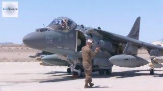 AV-8B Harrier Vorflug konventioneller Start und Landung.