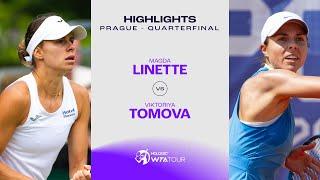 Magda Linette vs. Viktoriya Tomova  2024 Prague Quarterfinal  WTA Match Highlights
