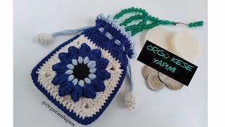 Örgü Kese Yapımı Crochet motif pouch Crochet money pouch Crochet bag  Handmade bag