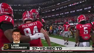 Georgia WR Ladd McConkey WIDE OPEN 37 Yard TD vs TCU  2022 College Football