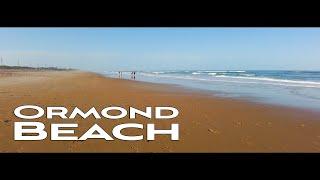 4K  Surf fishing  Beach Walk Ormond Beach Florida   Binaural wave sounds  Sunset and Seagulls