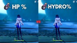 F2P  Yelan HP% vs Hydro% Goblet Best Build for Yelan??  Genshin Impact 