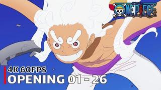 One Piece - ALL Openings 01 - 26  4K 60FPS Creditless  CC