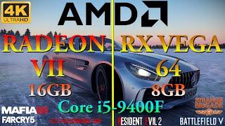 Radeon VII vs RX Vega 64 Tested in 4K PC Gameplay  Intel Core i5 9400F @4.1GHz