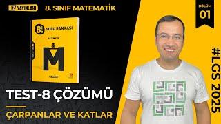 Hız Yayınları 8.Sınıf LGS Matematik  Test-8 Soru Çözümleri Çarpanlar ve Katlar