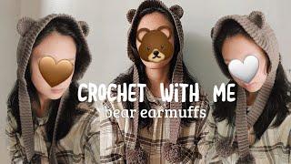 crochet with me bear earmuffs