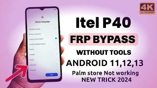 Itel P40 Frp Bypass Without pc Letest Update Android 1213  Google Account Remove 