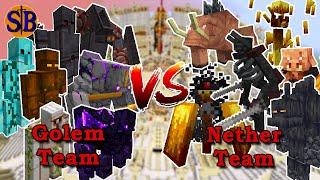 Ultra Golem Team  vs Nether Team  Minecraft Mob battle