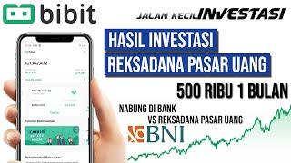 Hasil Investasi Reksadana Pasar Uang di Bibit  500 ribu 1 bulan