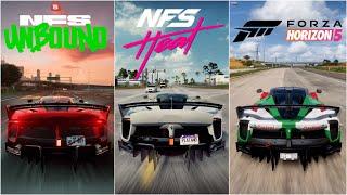 NFS Unbound vs NFS Heat vs Forza Horizon 5  All V12 Cars Sound Comparison