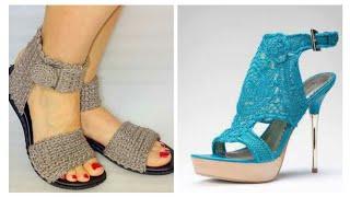 Different Types Of Crochet SandalsSlippers Foot Wear Collection For Young Girls