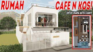 Desain rumah cafe dengan kos kosan auto cuan banyak