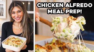 This HACK will cut your calories in HALF Chicken Alfredo Meal Prep I High Protein & Low Carb