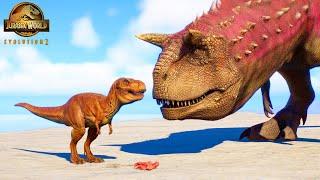 DINOSAUR SURVIVAL P1 - BABY REX LOSES ITS MOTHER  JURASSIC WORLD EVOLUTION 2