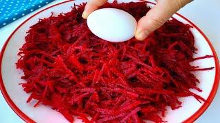 Just put an egg in the RED BEET and you will be amazed Cheap and delicious recipe